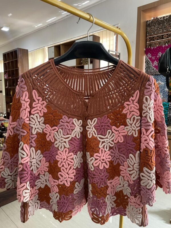 Handcrafted Sulam Usus Blouse (Baju Sulam Usus)